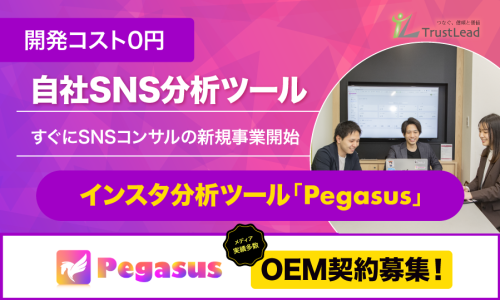 ストックで安定売上を目指せるインスタ分析ツール「ペガサス」のOEM先開拓
